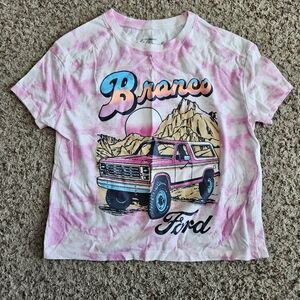 Oshkosh Kids Tie-Dye Pink and White Ford Bronco Tee 100% Cotton | 14